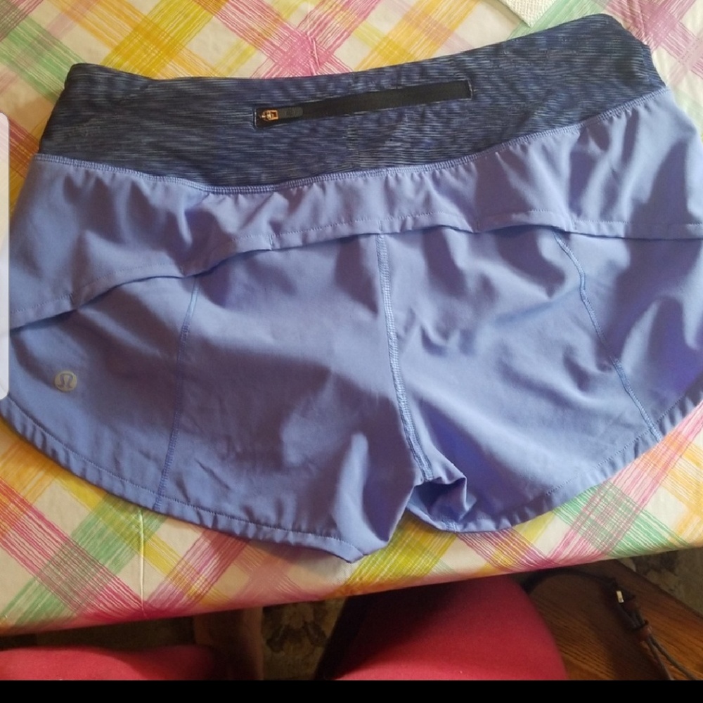 Purple Lululemon running shorts
